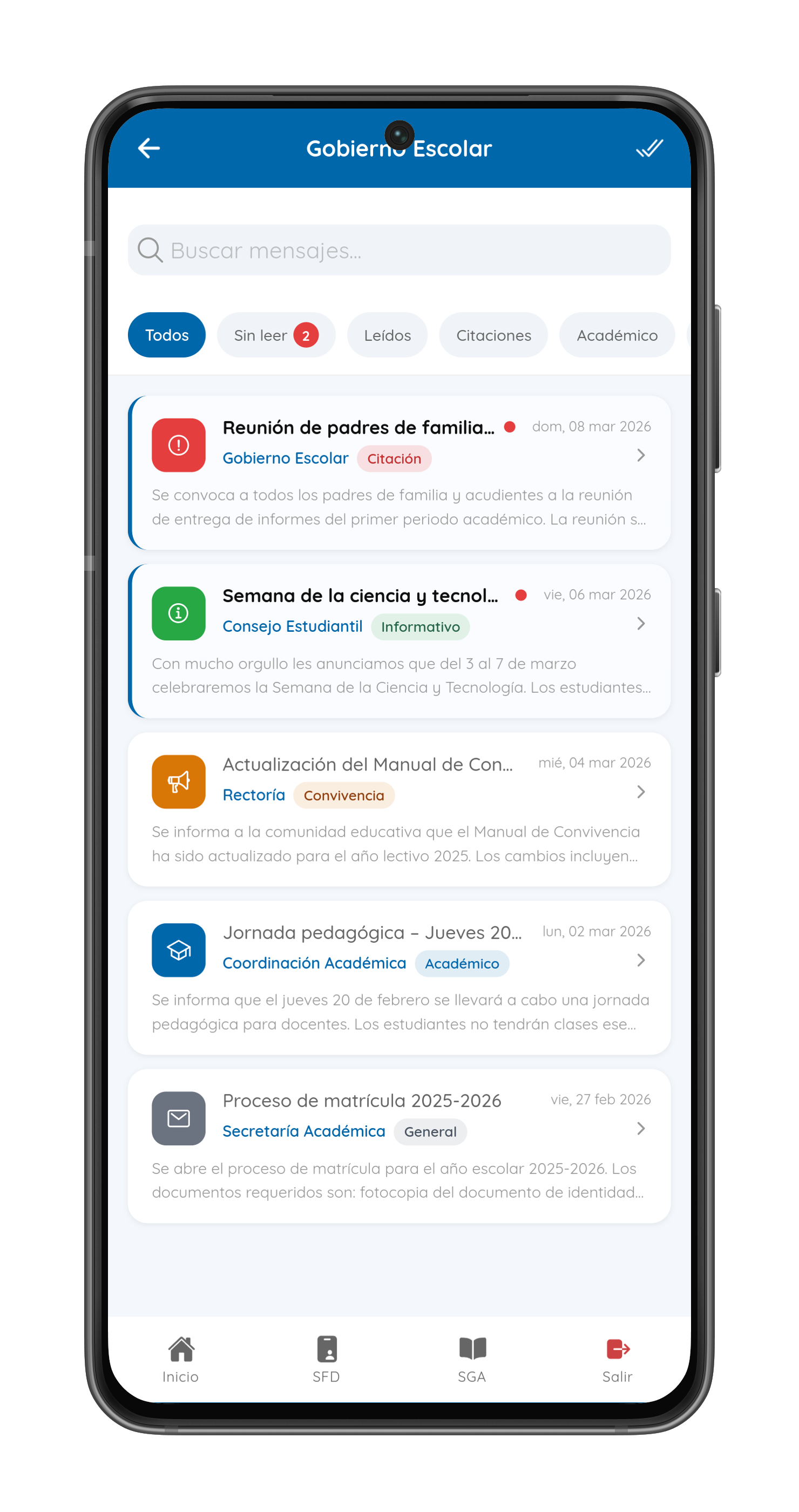 App Zeti - Comunicados